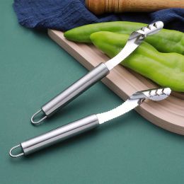 2pcs Pepper Corer; Stainless Steel Fruit Corer; Vegetable Corer; Corer With Serrated Slices And Handle; For Jalapeno - 2pcs