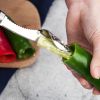 2pcs Pepper Corer; Stainless Steel Fruit Corer; Vegetable Corer; Corer With Serrated Slices And Handle; For Jalapeno - 2pcs