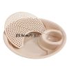 1pc Dumpling Tray; Drain Double-layer Plate With Vinegar Plate; Household Round Plastic Large Dinner Plate; Tray For Dumplings - Beige Color