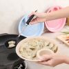 1pc Dumpling Tray; Drain Double-layer Plate With Vinegar Plate; Household Round Plastic Large Dinner Plate; Tray For Dumplings - Beige Color
